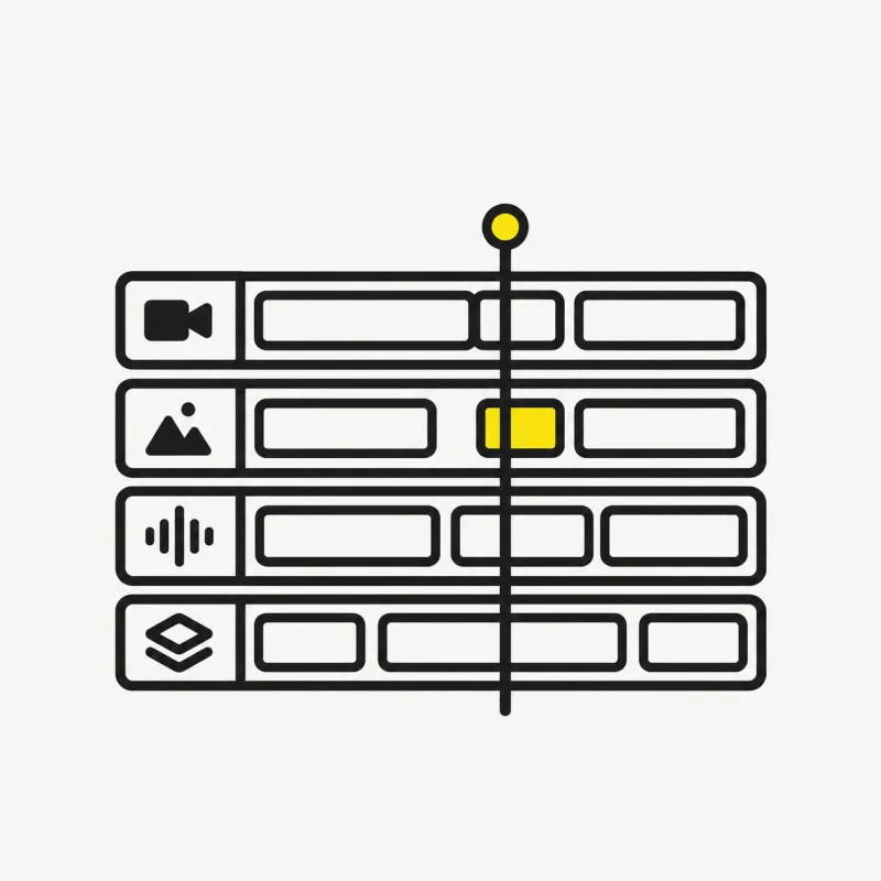 Illustration: a stack of timeline tracks aligned