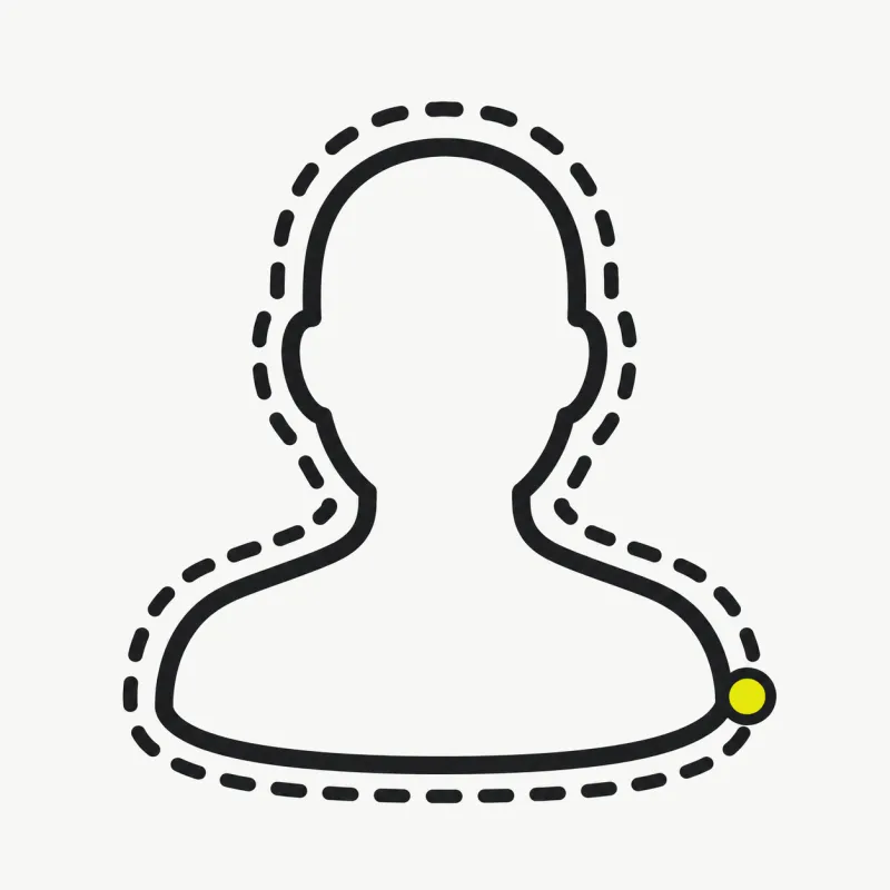 Illustration: a simple portrait silhouette with the background removed