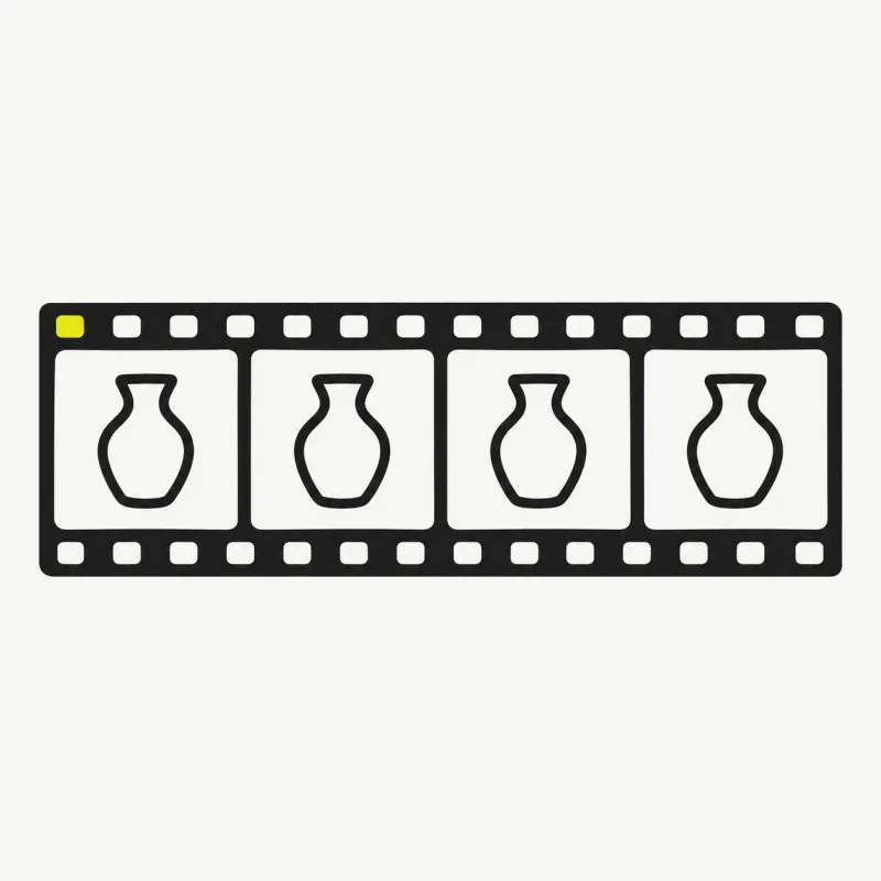 Illustration: a filmstrip of frames each with the same subject cut out consistently