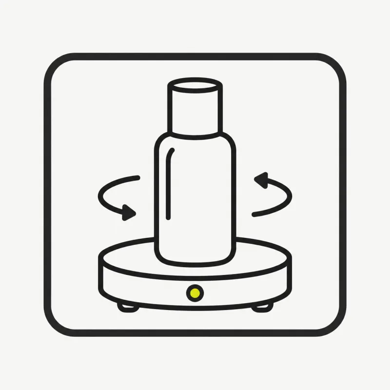 Illustration: a product on a turntable frame with background removed