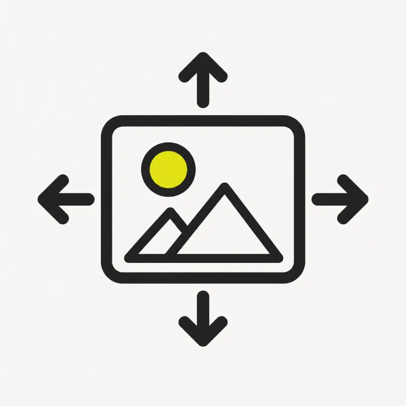 Illustration: a crop box with position arrows over a subject