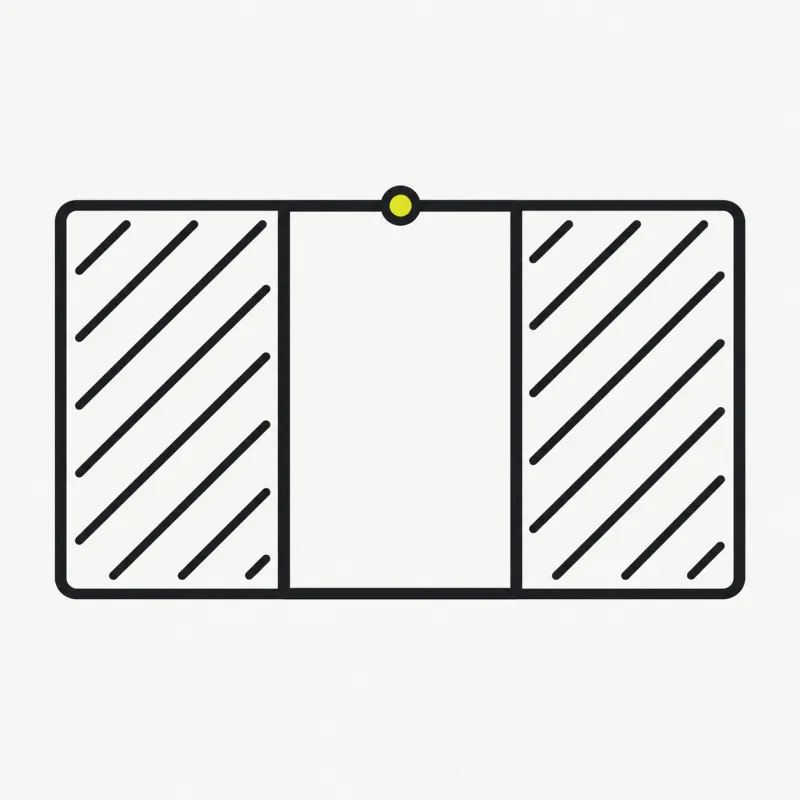 Illustration: a wide frame with side regions shaded out leaving a portrait center