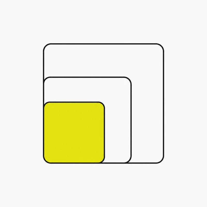 Diagram: three nested rectangles showing different output widths