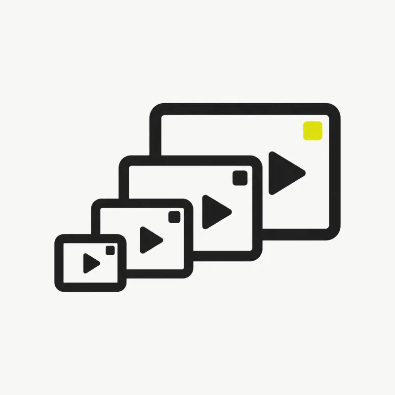 Illustration: a resolution ladder of stacked frames from small to large